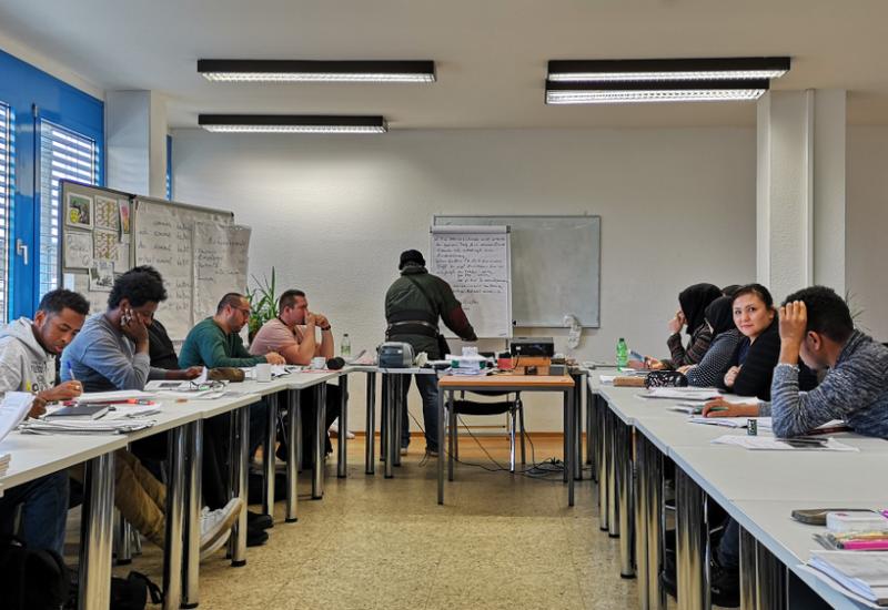 A group of people attending an training course