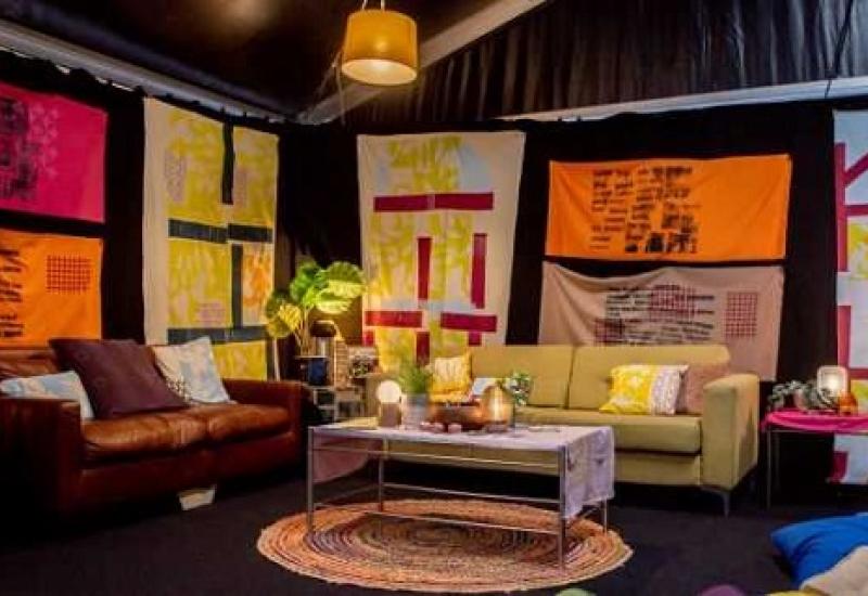 The sit with us installation by Mafwa Theatre in the Cinema Tent at the Yorkshire Integration Festival 2022