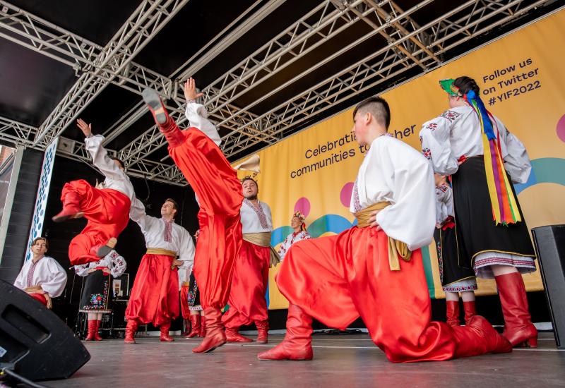 Podilya on the main stage at the Yorkshire Integration Festival 2022
