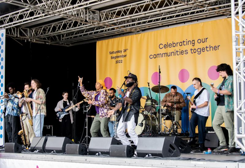TC and the Groove Family (featuring Franz Von) on the main stage at the Yorkshire Integration Festival