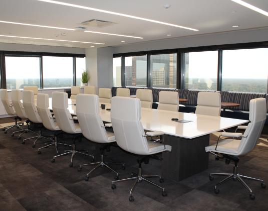Conference room with table and chairs