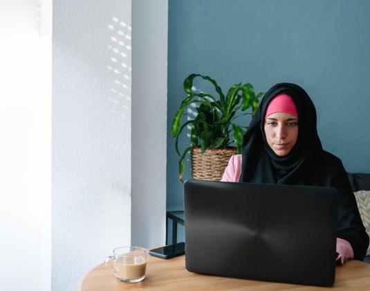 Young woman with laptop