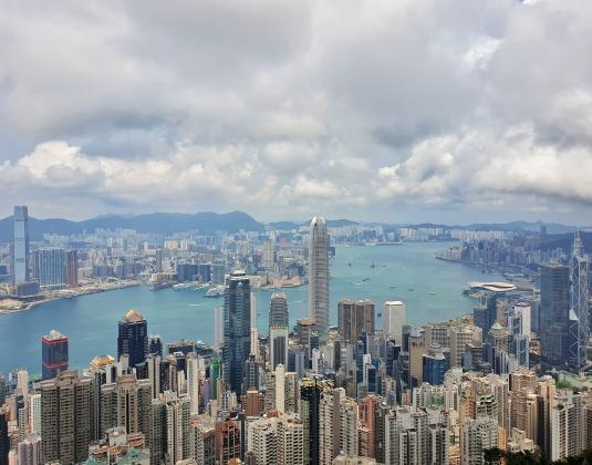 A skyline of Hong Kong