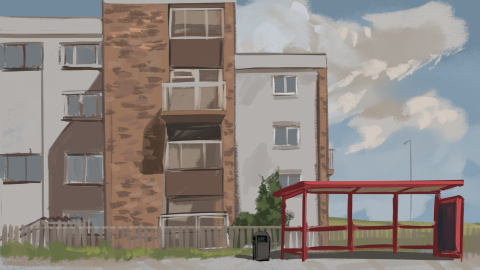 Bus stop animated