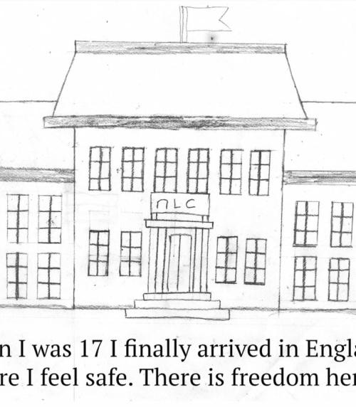 Drawing by a young refugee