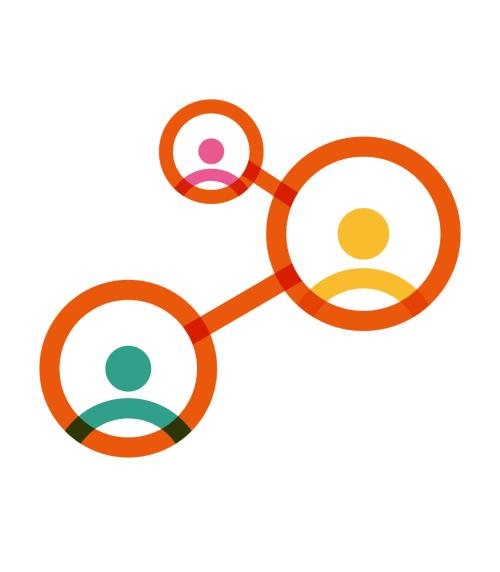 Three interconnected circles with people in them