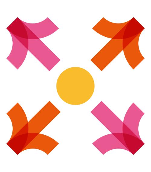 Arrows pointing out of a circle