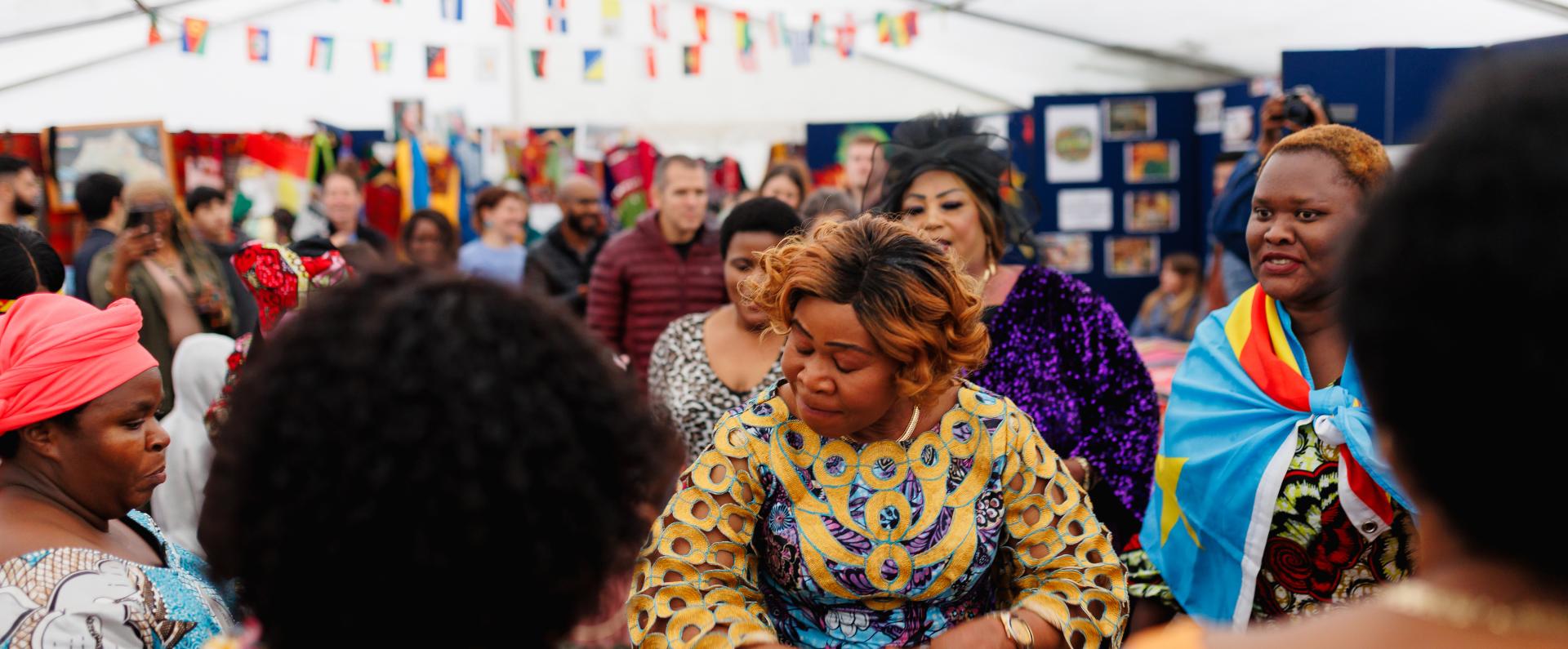 Global village tent at the Yorkshire Integration Festival 2023